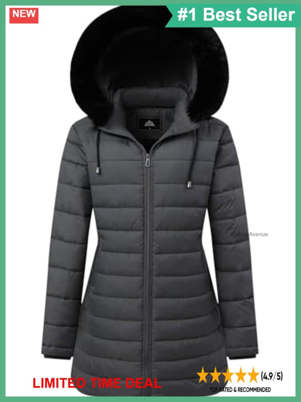 Womens Waterproof Hooded Down Jacket Long Winter Coat